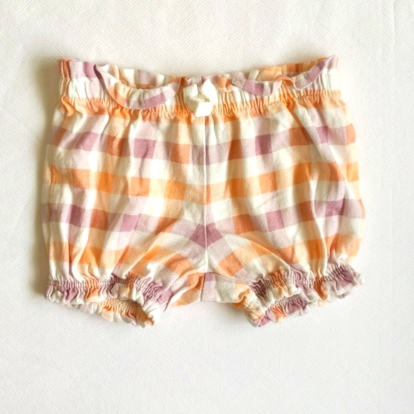 carter's pastel picnic plaid bubble bloomers shorts 6 months baby girl - Picture 1 of 5